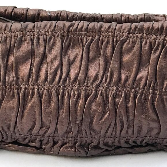 PRADA BAG authentic shirred ruched nappa LEATHER purse - Picture 11 of 16